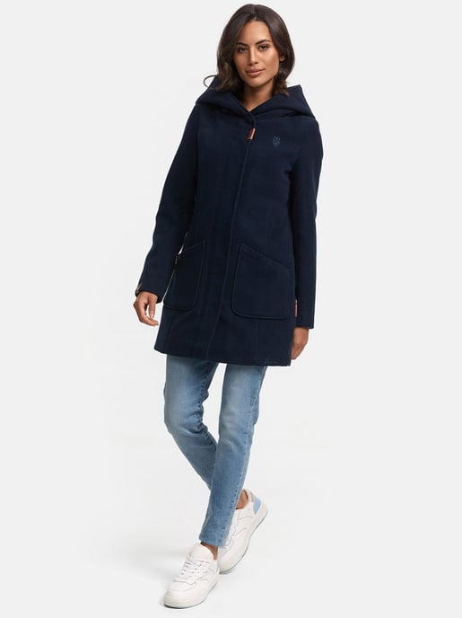 Abrigo de invierno Marikoo para mujer con capucha y corte entallado - Image 3