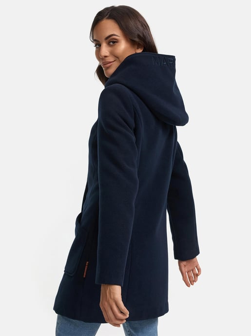 Abrigo de invierno Marikoo para mujer con capucha y corte entallado - Image 4