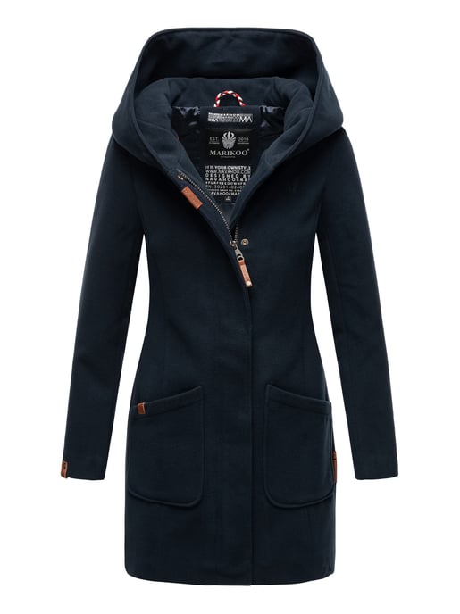 Abrigo de invierno Marikoo para mujer con capucha y corte entallado - Image 5