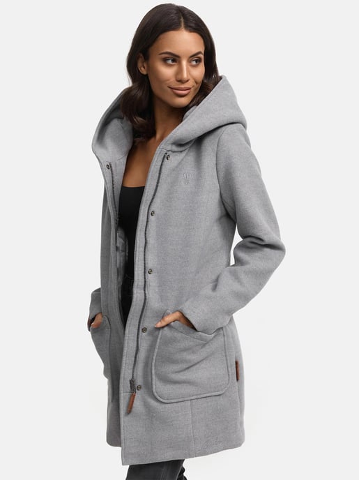 Abrigo de invierno Marikoo para mujer con capucha y corte entallado - Image 1