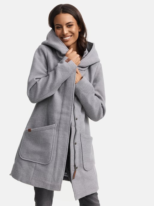 Abrigo de invierno Marikoo para mujer con capucha y corte entallado - Image 2