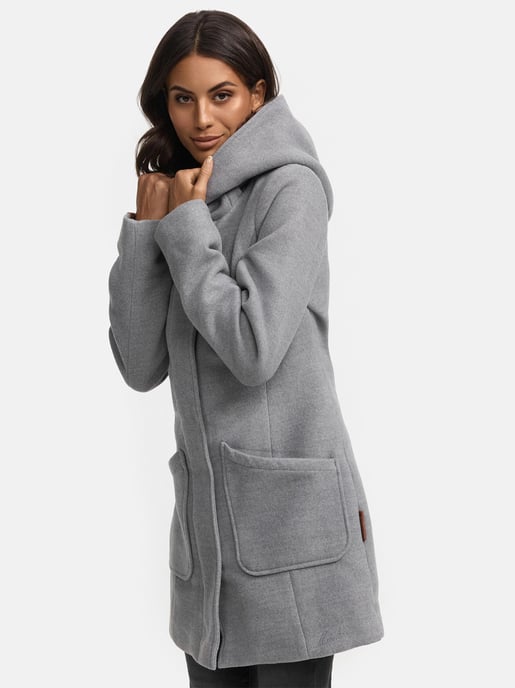 Abrigo de invierno Marikoo para mujer con capucha y corte entallado - Image 3