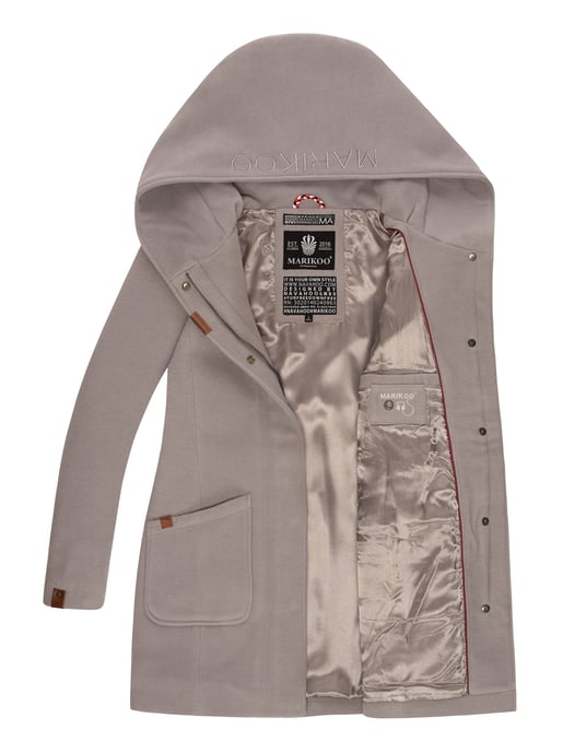 Abrigo de invierno Marikoo para mujer con capucha y corte entallado - Image 4