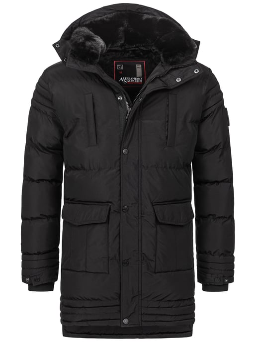 Chaqueta de invierno para hombre Alessandro Salvarini AS285 con forro de borreguito y capucha extraíble - Image 2