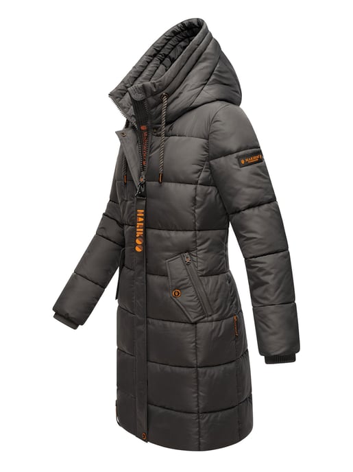 Marikoo abrigo de invierno mujer – Largo acolchado con capucha y bolsillos - Image 3