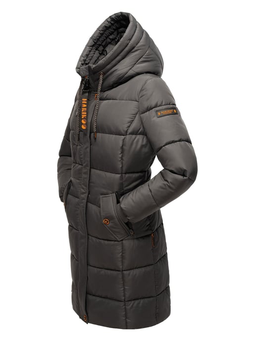 Marikoo abrigo de invierno mujer – Largo acolchado con capucha y bolsillos - Image 4