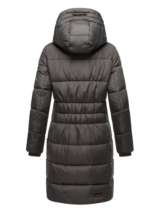 Marikoo abrigo de invierno mujer – Largo acolchado con capucha y bolsillos - Image 5