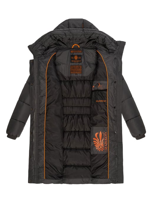 Marikoo abrigo de invierno mujer – Largo acolchado con capucha y bolsillos - Image 6