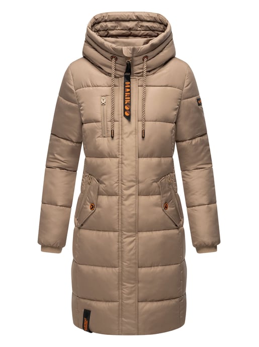 Marikoo abrigo de invierno mujer – Largo acolchado con capucha y bolsillos - Image 2