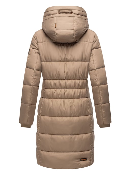 Marikoo abrigo de invierno mujer – Largo acolchado con capucha y bolsillos - Image 4