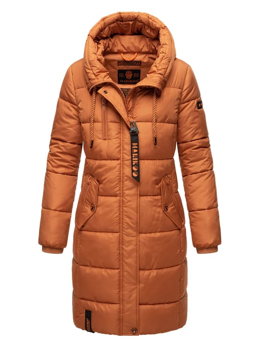Marikoo abrigo de invierno mujer – Largo acolchado con capucha y bolsillos - Image 2