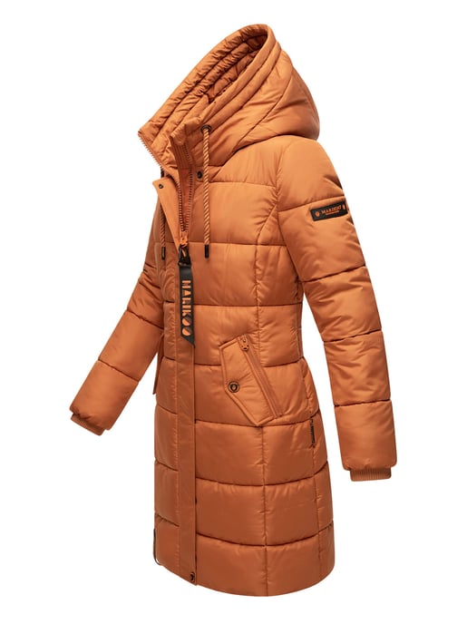 Marikoo abrigo de invierno mujer – Largo acolchado con capucha y bolsillos - Image 3