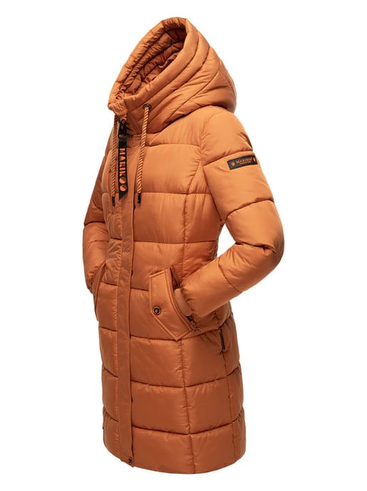 Marikoo abrigo de invierno mujer – Largo acolchado con capucha y bolsillos - Image 4