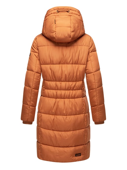 Marikoo abrigo de invierno mujer – Largo acolchado con capucha y bolsillos - Image 5