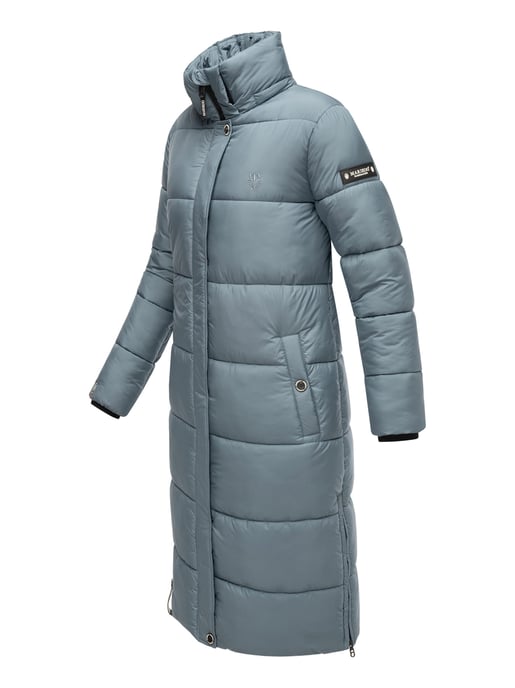 Marikoo abrigo de invierno mujer – Largo acolchado con capucha desmontable - Image 4