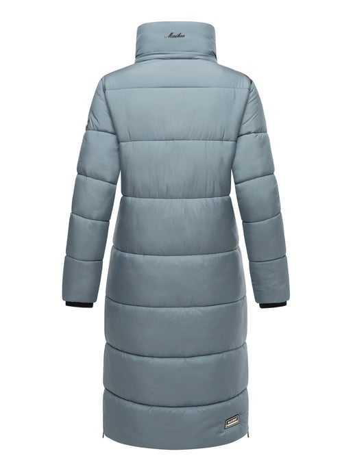 Marikoo abrigo de invierno mujer – Largo acolchado con capucha desmontable - Image 5