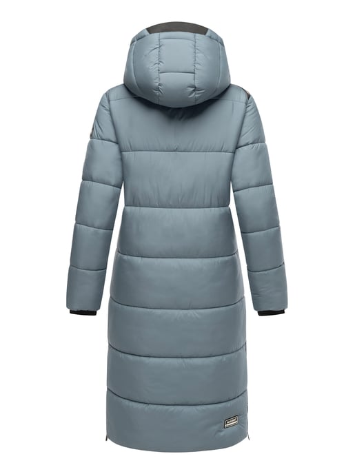 Marikoo abrigo de invierno mujer – Largo acolchado con capucha desmontable - Image 6