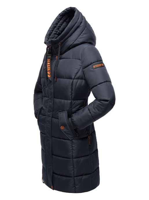 Marikoo abrigo de invierno mujer – Largo acolchado con capucha y bolsillos - Image 4