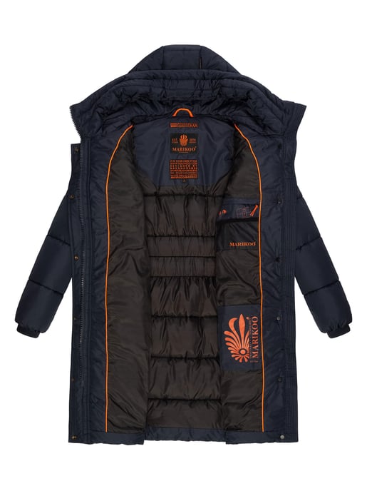 Marikoo abrigo de invierno mujer – Largo acolchado con capucha y bolsillos - Image 6