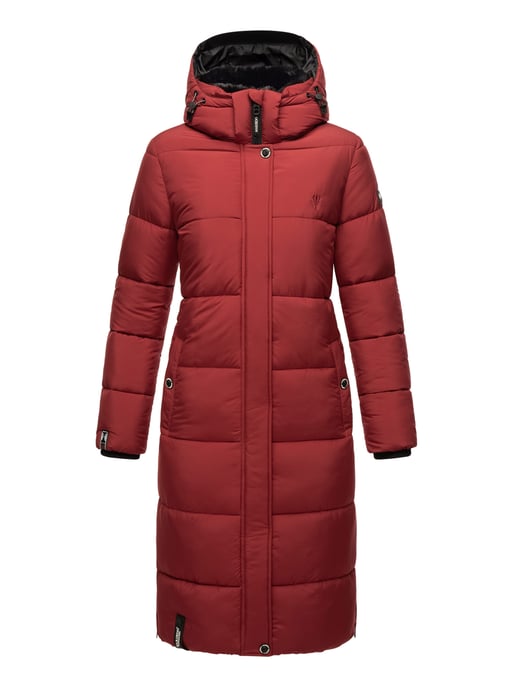Marikoo abrigo de invierno mujer – Largo acolchado con capucha desmontable - Image 2