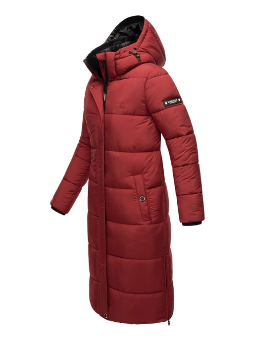 Marikoo abrigo de invierno mujer – Largo acolchado con capucha desmontable - Image 3