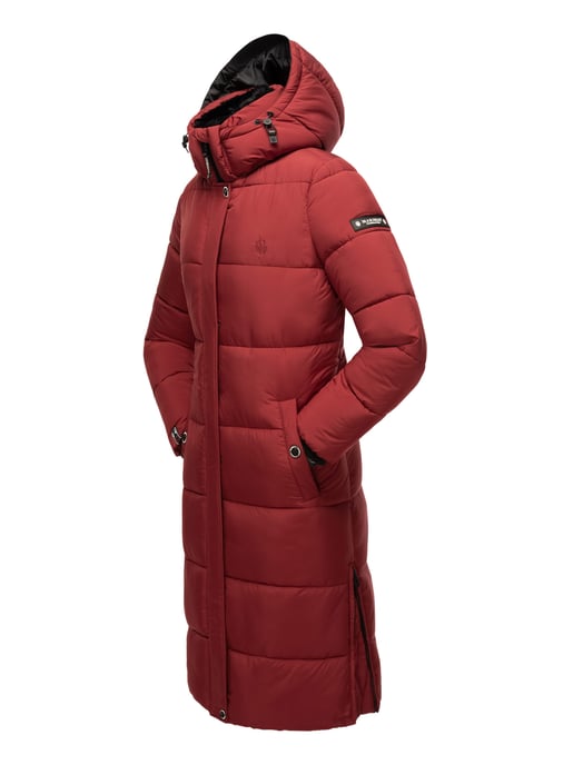 Marikoo abrigo de invierno mujer – Largo acolchado con capucha desmontable - Image 4