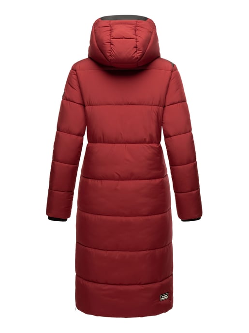 Marikoo abrigo de invierno mujer – Largo acolchado con capucha desmontable - Image 5