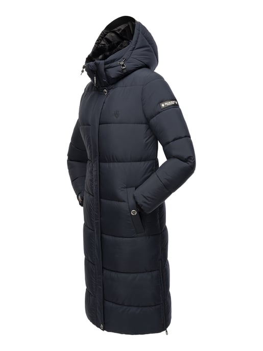 Marikoo abrigo de invierno mujer – Largo acolchado con capucha desmontable - Image 5