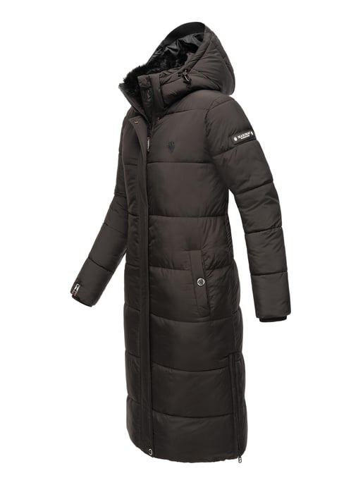 Marikoo abrigo de invierno mujer – Largo acolchado con capucha desmontable - Image 3