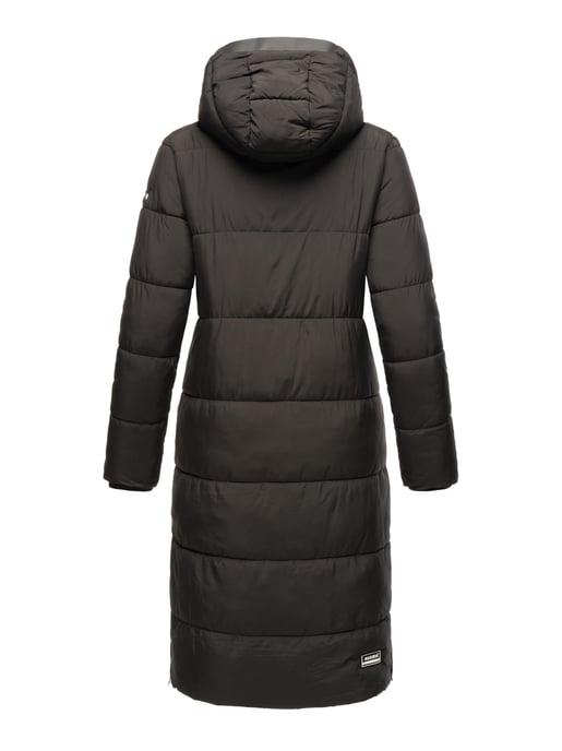Marikoo abrigo de invierno mujer – Largo acolchado con capucha desmontable - Image 4