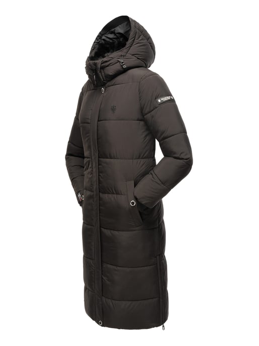 Marikoo abrigo de invierno mujer – Largo acolchado con capucha desmontable - Image 6
