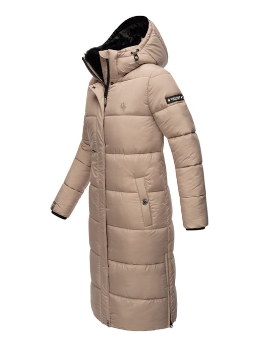Marikoo abrigo de invierno mujer – Largo acolchado con capucha desmontable - Image 3