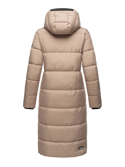 Marikoo abrigo de invierno mujer – Largo acolchado con capucha desmontable - Image 4