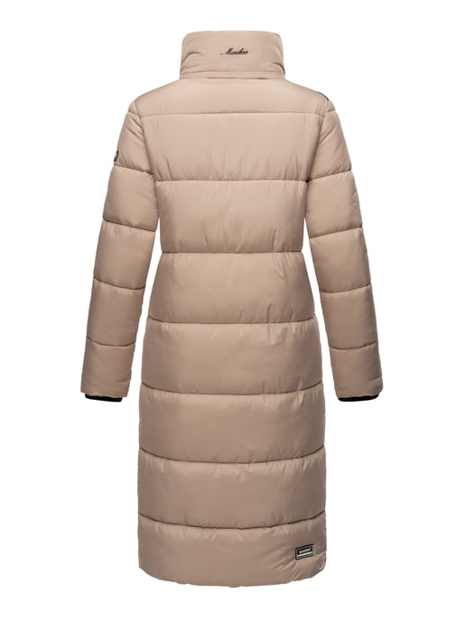 Marikoo abrigo de invierno mujer – Largo acolchado con capucha desmontable - Image 5