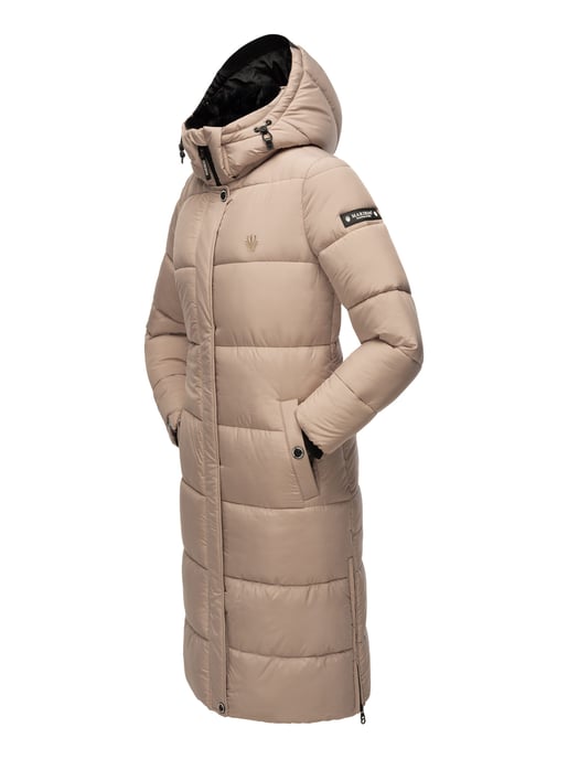 Marikoo abrigo de invierno mujer – Largo acolchado con capucha desmontable - Image 6