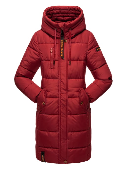 Marikoo abrigo de invierno mujer – Largo acolchado con capucha y bolsillos - Image 1