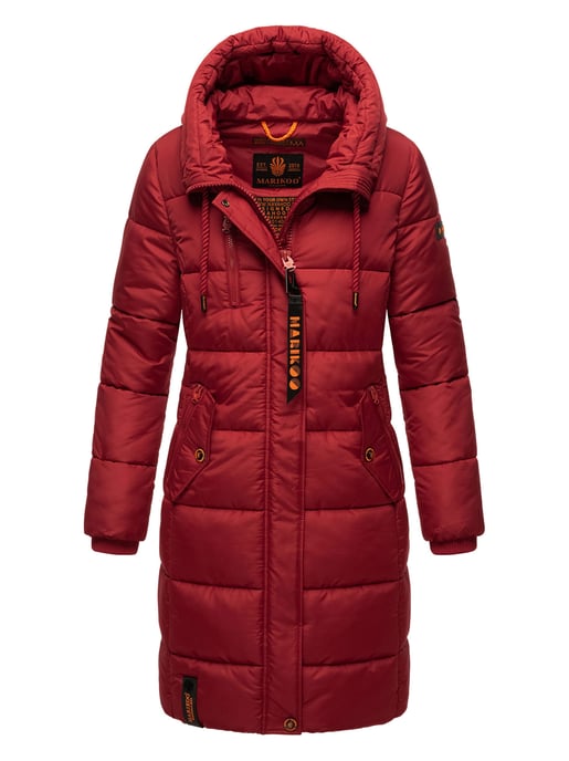 Marikoo abrigo de invierno mujer – Largo acolchado con capucha y bolsillos - Image 2
