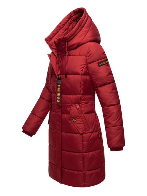 Marikoo abrigo de invierno mujer – Largo acolchado con capucha y bolsillos - Image 3