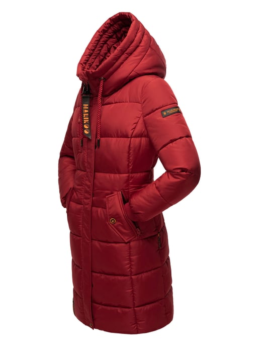Marikoo abrigo de invierno mujer – Largo acolchado con capucha y bolsillos - Image 4