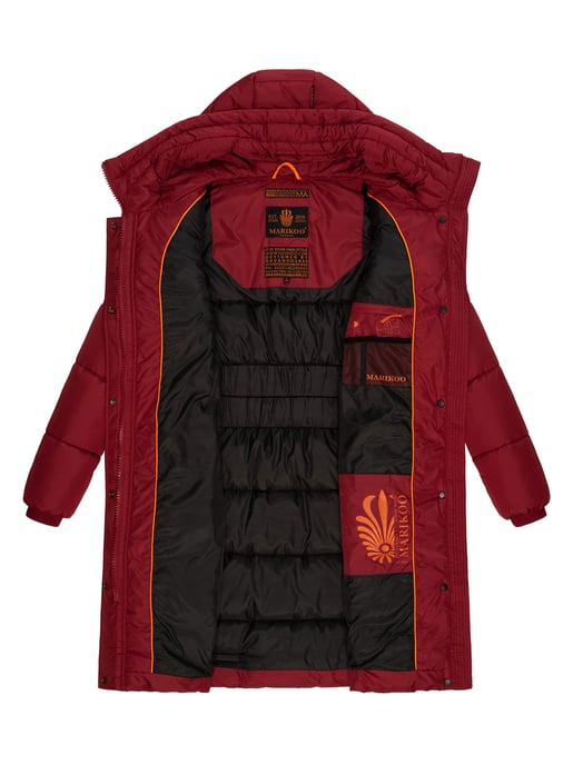 Marikoo abrigo de invierno mujer – Largo acolchado con capucha y bolsillos - Image 6