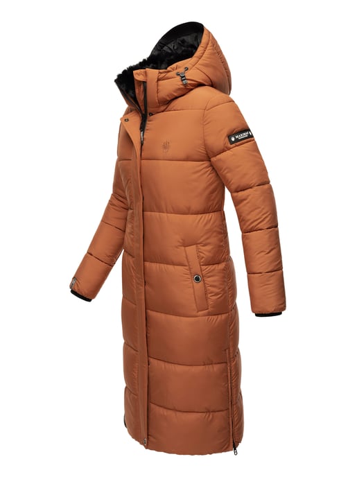 Marikoo abrigo de invierno mujer – Largo acolchado con capucha desmontable - Image 3