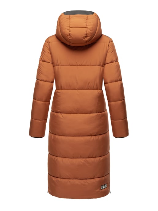 Marikoo abrigo de invierno mujer – Largo acolchado con capucha desmontable - Image 4