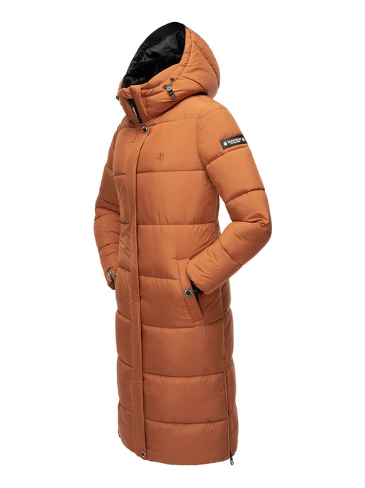 Marikoo abrigo de invierno mujer – Largo acolchado con capucha desmontable - Image 6