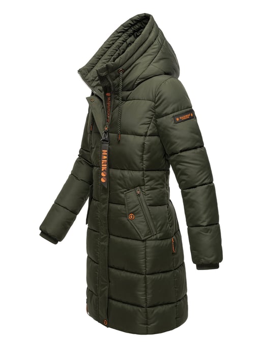 Marikoo abrigo de invierno mujer – Largo acolchado con capucha y bolsillos - Image 3