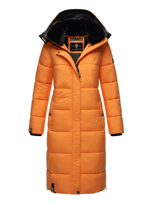 Marikoo abrigo de invierno mujer – Largo acolchado con capucha desmontable - Image 1