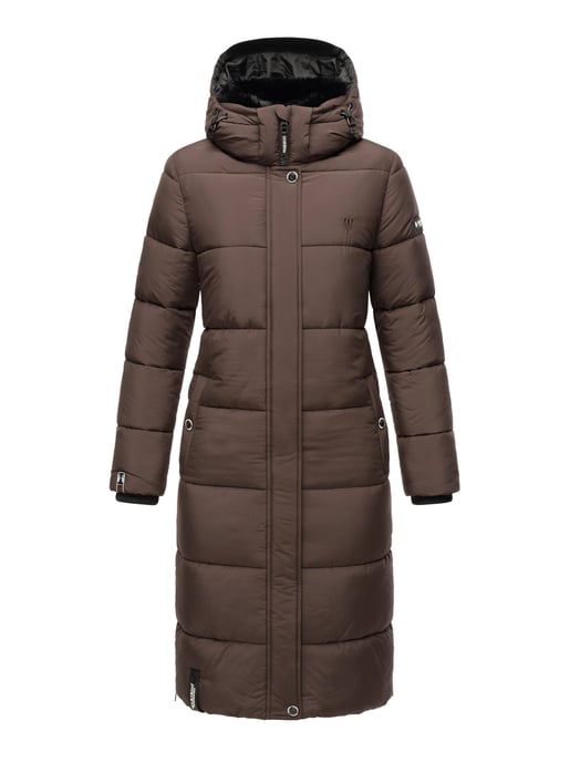 Marikoo abrigo de invierno mujer – Largo acolchado con capucha desmontable - Image 2
