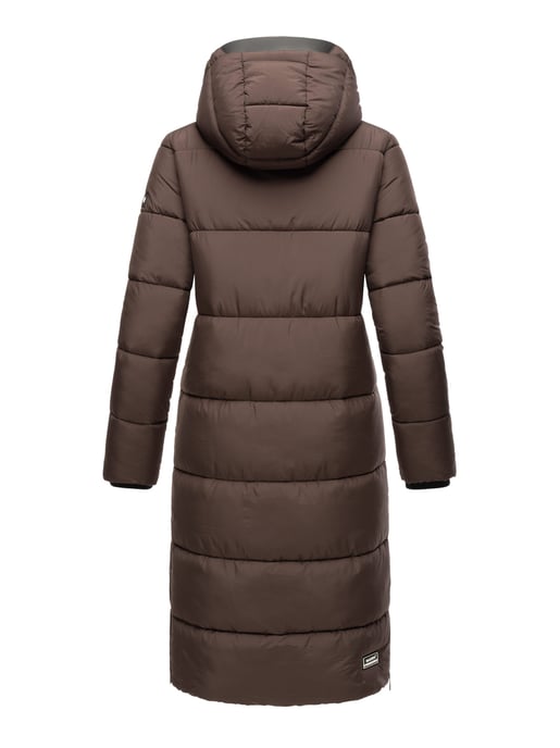 Marikoo abrigo de invierno mujer – Largo acolchado con capucha desmontable - Image 4
