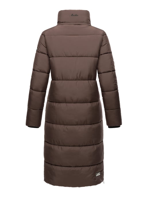 Marikoo abrigo de invierno mujer – Largo acolchado con capucha desmontable - Image 5