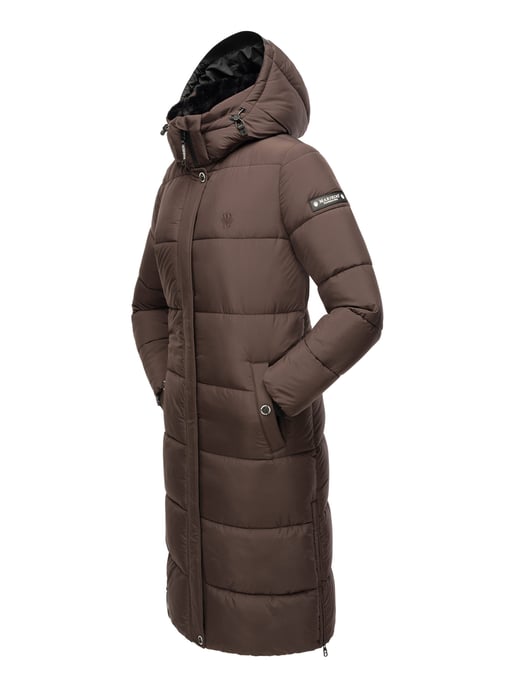 Marikoo abrigo de invierno mujer – Largo acolchado con capucha desmontable - Image 6