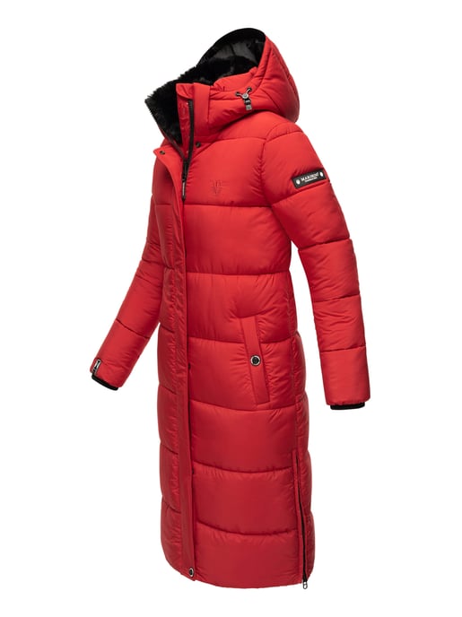 Marikoo abrigo de invierno mujer – Largo acolchado con capucha desmontable - Image 2